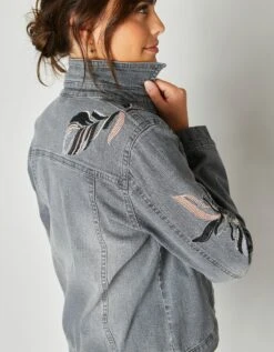 Veste En Jean Brodée -Femmes Vêtements Magasin 503022 C00 zoomx vue4