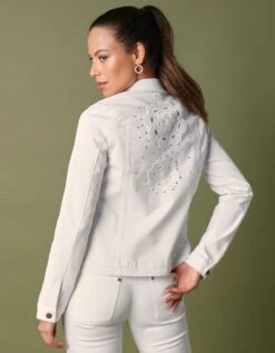 Veste Courte En Twill, Dos Motif Macramé