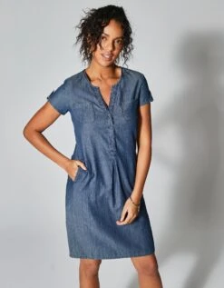 Robe Col Tunisien, Denim Léger