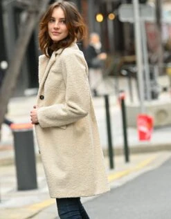 Manteau Maille Bouclette Col Tailleur -Femmes Vêtements Magasin 523296 C03 zoomx vue3