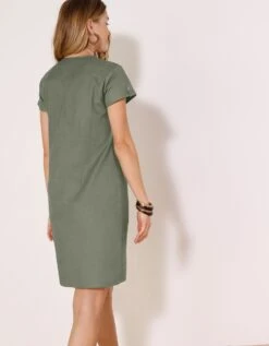 Robe Col Tunisien, Coton Lavé -Femmes Vêtements Magasin 541036 C03 zoomx vue3