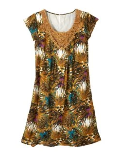 Robe Imprimé Tropical - Décolleté Macramé -Femmes Vêtements Magasin 541053 C02 zoomx vue7