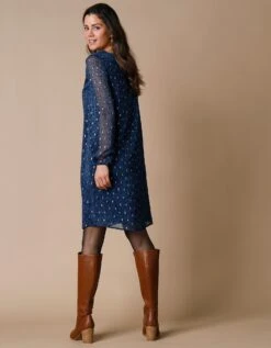 Robe évasée Voile Imprimé Doré -Femmes Vêtements Magasin 541099 C05 zoomx vue6