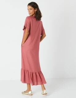 Robe Longue Volantée Unie, Spécial Petites -Femmes Vêtements Magasin 541135 C00 zoomx vue2
