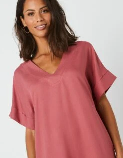 Robe Longue Volantée Unie, Spécial Petites -Femmes Vêtements Magasin 541135 C00 zoomx vue3