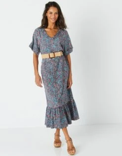 Robe Longue Volantée Imprimée, Spécial Petites