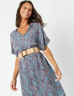 Robe Longue Volantée Imprimée, Spécial Petites -Femmes Vêtements Magasin 541136 C01 zoomx vue3