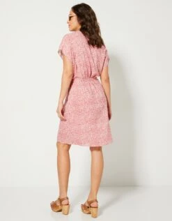 Robe Droite Fluide Manches Courtes, Imprimé -Femmes Vêtements Magasin 541137 C00 zoomx vue2