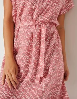 Robe Droite Fluide Manches Courtes, Imprimé -Femmes Vêtements Magasin 541137 C00 zoomx vue5