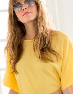 Robe Forme Housse Unie Manches Courtes Tissu Texturé -Femmes Vêtements Magasin 541140 C02 zoomx vue5