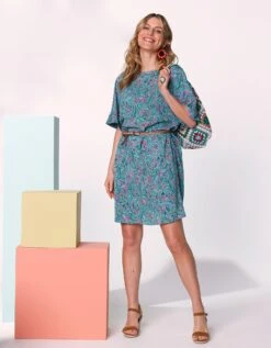 Robe Imprimée Manches Courtes -Femmes Vêtements Magasin 541141 C01 zoomx vue6