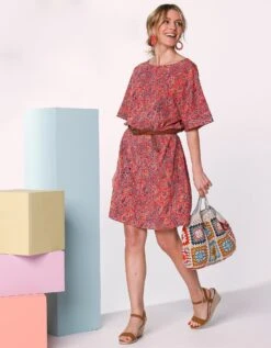 Robe Imprimée Manches Courtes 12 Robe Imprimée Manches Courtes -Femmes Vêtements Magasin 541141 C02 zoomx vue4