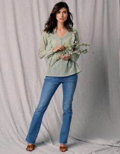 Chemisier Dentelle Col V Manches Longues -Femmes Vêtements Magasin 560024 C01 zoomx vue5