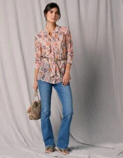 Chemisier Volant Et Dentelle Voile Imprimé -Femmes Vêtements Magasin 560041 C01 zoomx vue6