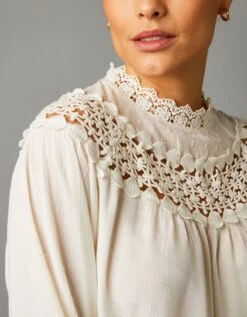 Blouse Col Montant Victorien Macramé 13 Blouse Col Montant Victorien Macramé -Femmes Vêtements Magasin 560110 C01 zoomx vue5