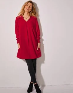 Tunique Dentelle Manches Longues Unie -Femmes Vêtements Magasin 560167 C00 zoomx vue4