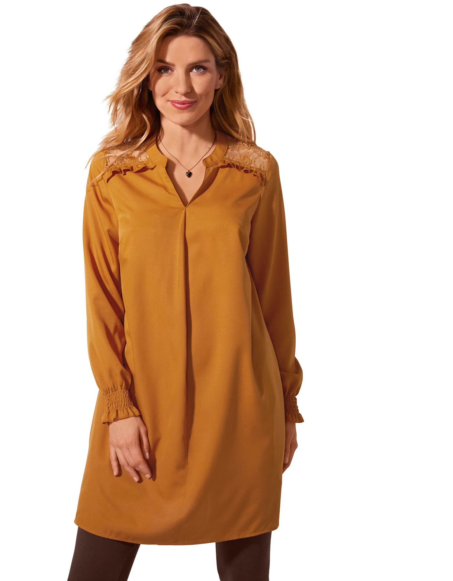 Tunique Dentelle Manches Longues Unie 3 Tunique Dentelle Manches Longues Unie