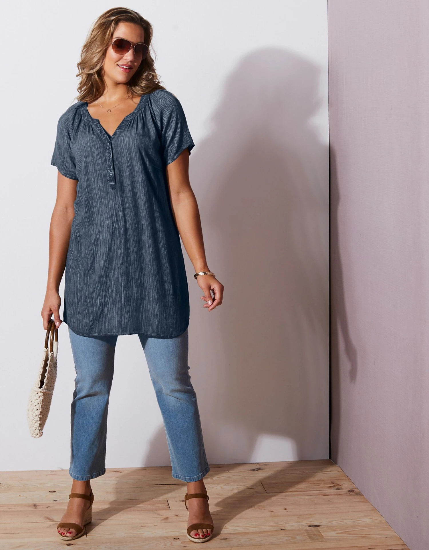 Blouse Crépon Léger Manches Courtes 5 Blouse Crépon Léger Manches Courtes – Image 3