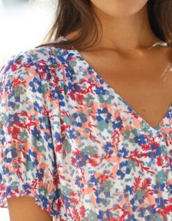 Chemisier Boutonné Imprimé, Voile Jacquard -Femmes Vêtements Magasin 560542 C02 zoomx vue4