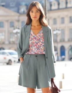 Chemisier Boutonné Imprimé, Voile Jacquard -Femmes Vêtements Magasin 560542 C02 zoomx vue6