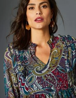 Blouse Imprimée à Volants -Femmes Vêtements Magasin 560581 C01 zoomx vue2