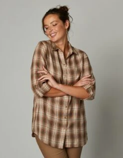 Chemise Longue à Carreaux Flanelle -Femmes Vêtements Magasin 560584 C01 zoomx vue5