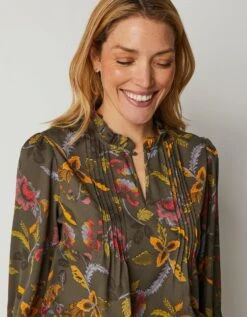 Blouse à Plis Manches Longues Imprimée -Femmes Vêtements Magasin 560586 C00 zoomx vue3