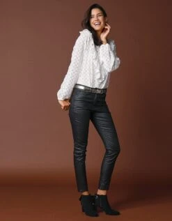 Blouse Boutonnée En Dentelle à Volants -Femmes Vêtements Magasin 560596 C01 zoomx vue5