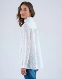 Blouse Col Montant Volantée, Dentelle -Femmes Vêtements Magasin 560627 C01 zoomx vue5