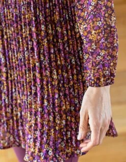 Tunique Plissée Imprimé Fleuri, Voile 12 Tunique Plissée Imprimé Fleuri, Voile -Femmes Vêtements Magasin 560632 C01 zoomx vue5