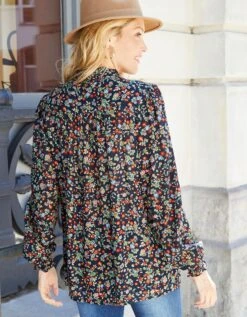 Blouse Volantée Imprimée, Crépon -Femmes Vêtements Magasin 560640 C01 zoomx vue6