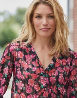 Blouse Boutonnée Imprimé Fleuri, Voile Jacquard 15 Blouse Boutonnée Imprimé Fleuri, Voile Jacquard -Femmes Vêtements Magasin 560643 C01 zoomx vue7