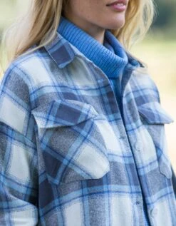 Veste Surchemise à Carreaux, Flanelle Gratté -Femmes Vêtements Magasin 560645 C02 zoomx vue2