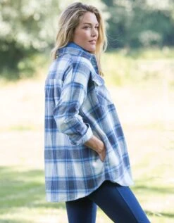 Veste Surchemise à Carreaux, Flanelle Gratté -Femmes Vêtements Magasin 560645 C02 zoomx vue3