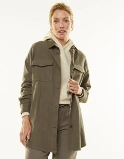 Veste Surchemise Unie, Flanelle Grattée