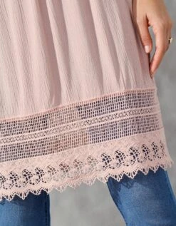 Tunique Fluide Manches 3/4 Finitions En Macramé 13 Tunique Fluide Manches 3/4 Finitions En Macramé -Femmes Vêtements Magasin 560671 C00 zoomx vue6