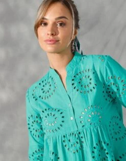 Blouse Ample Manches Longues, Broderie Anglaise -Femmes Vêtements Magasin 560677 C01 zoomx vue3