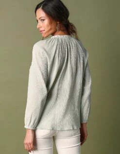 Blouse Brodée Macramé, Crépon -Femmes Vêtements Magasin 560679 C01 zoomx vue3