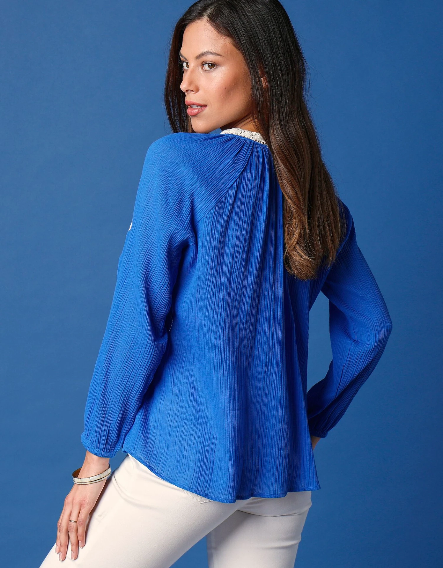 Blouse Brodée Macramé, Crépon 4 Blouse Brodée Macramé, Crépon – Image 2