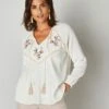 Blouse Brodée Macramé, Crépon -Femmes Vêtements Magasin 560681 C01 zoomx