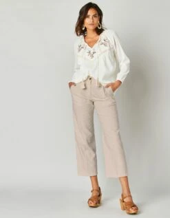 Blouse Brodée Macramé, Crépon -Femmes Vêtements Magasin 560681 C01 zoomx vue3