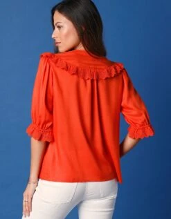 Chemisier Brodé Boutonné -Femmes Vêtements Magasin 560689 C01 zoomx vue3