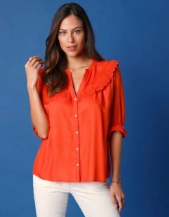 Chemisier Brodé Boutonné -Femmes Vêtements Magasin 560689 C01 zoomx vue4