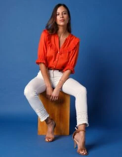 Chemisier Brodé Boutonné -Femmes Vêtements Magasin 560689 C01 zoomx vue5