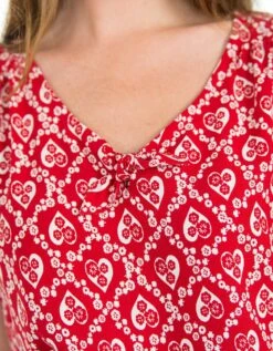 Blouse Imprimée Coeurs, Petit Noeud Au Décolleté -Femmes Vêtements Magasin 560719 C01 zoomx vue5