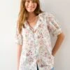 Blouse Volantée Imprimée Fleurs -Femmes Vêtements Magasin 560721 C01 zoomx