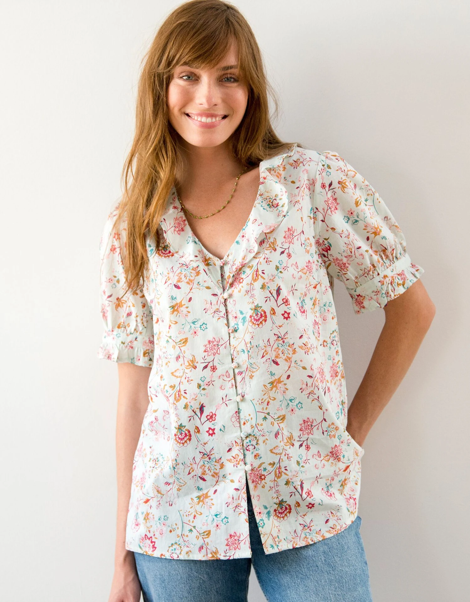 Blouse Volantée Imprimée Fleurs 3 Blouse Volantée Imprimée Fleurs