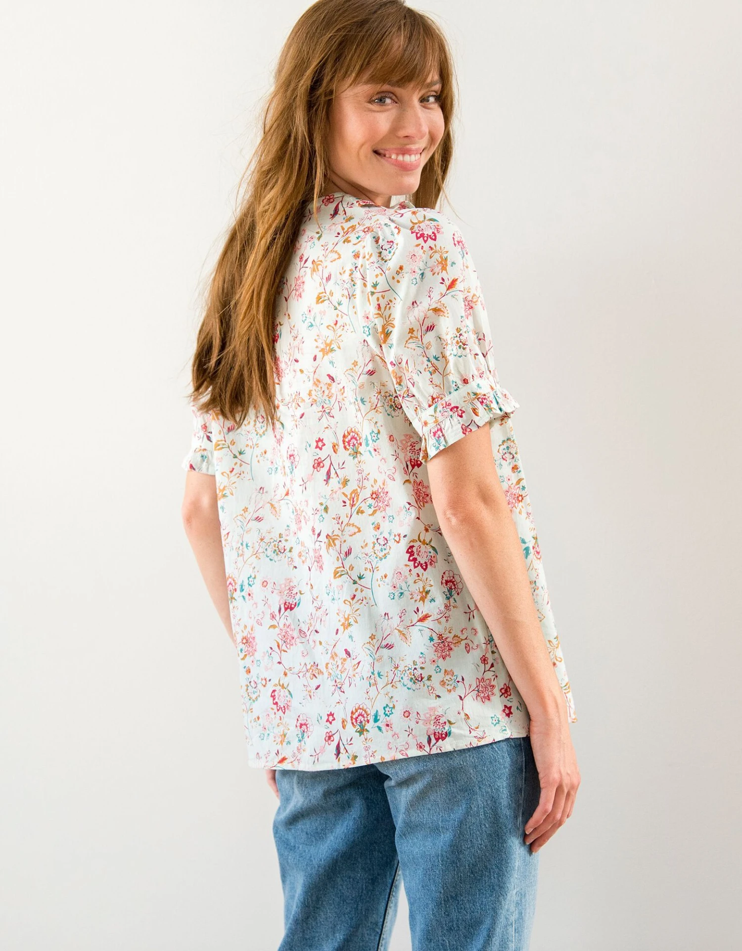 Blouse Volantée Imprimée Fleurs 4 Blouse Volantée Imprimée Fleurs – Image 2