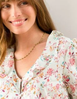 Blouse Volantée Imprimée Fleurs 10 Blouse Volantée Imprimée Fleurs -Femmes Vêtements Magasin 560721 C01 zoomx vue3