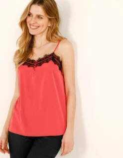 Caraco Dentelle Fines Bretelles, Crêpe -Femmes Vêtements Magasin 560739 C06 zoomx vue4